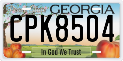 GA license plate CPK8504