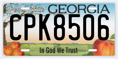GA license plate CPK8506