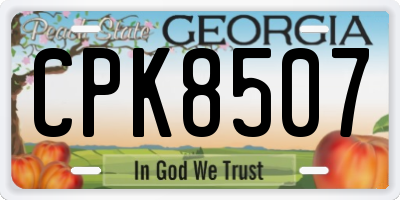 GA license plate CPK8507