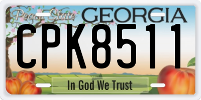 GA license plate CPK8511