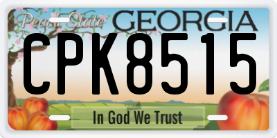 GA license plate CPK8515