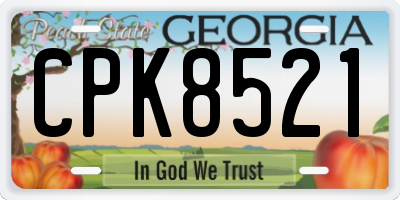 GA license plate CPK8521