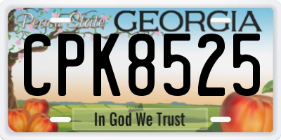 GA license plate CPK8525