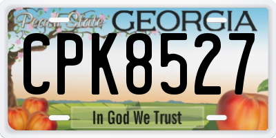 GA license plate CPK8527