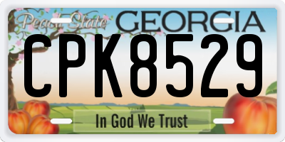 GA license plate CPK8529