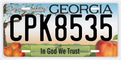 GA license plate CPK8535
