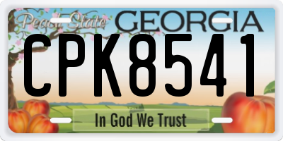 GA license plate CPK8541