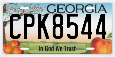 GA license plate CPK8544