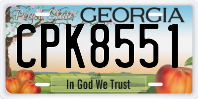 GA license plate CPK8551