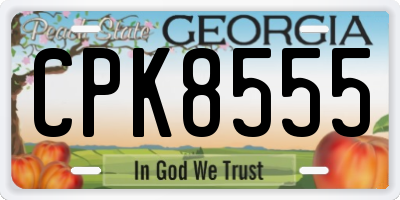GA license plate CPK8555