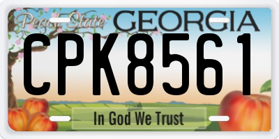 GA license plate CPK8561