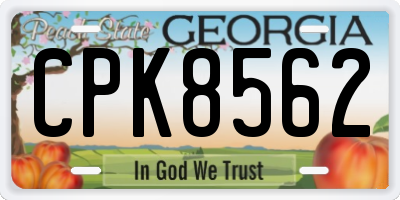 GA license plate CPK8562
