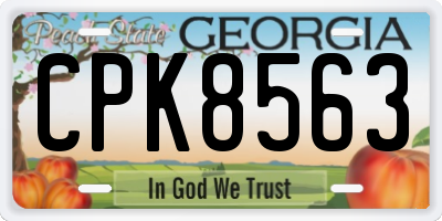 GA license plate CPK8563