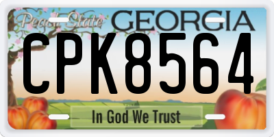 GA license plate CPK8564