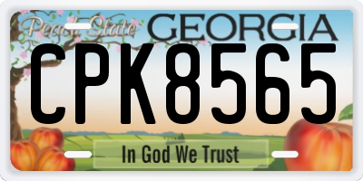GA license plate CPK8565