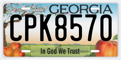 GA license plate CPK8570