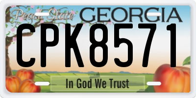 GA license plate CPK8571