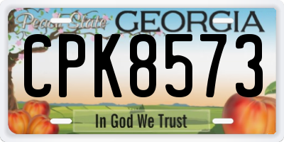 GA license plate CPK8573