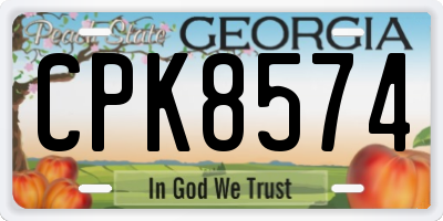 GA license plate CPK8574