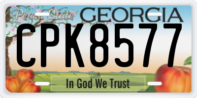 GA license plate CPK8577