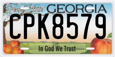 GA license plate CPK8579
