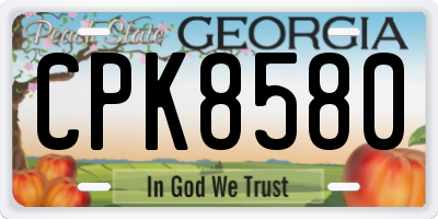 GA license plate CPK8580