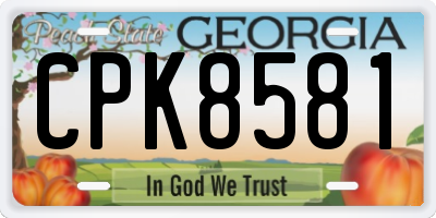 GA license plate CPK8581
