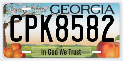 GA license plate CPK8582