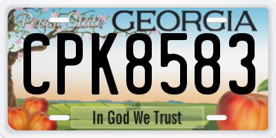 GA license plate CPK8583