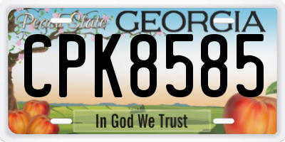 GA license plate CPK8585