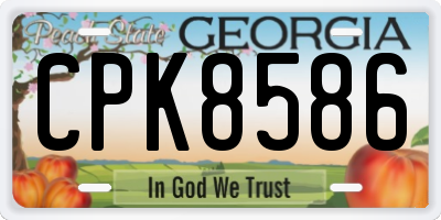 GA license plate CPK8586