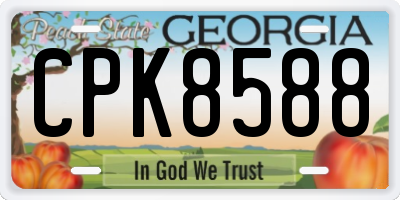 GA license plate CPK8588