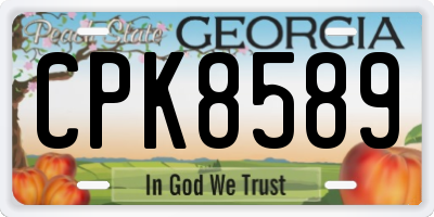 GA license plate CPK8589