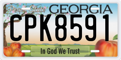 GA license plate CPK8591