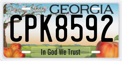 GA license plate CPK8592