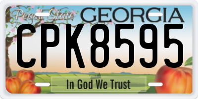 GA license plate CPK8595