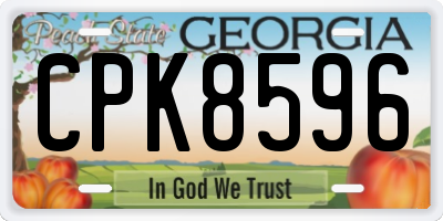 GA license plate CPK8596