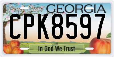 GA license plate CPK8597