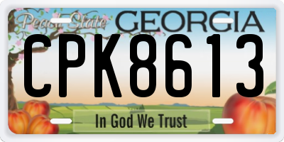 GA license plate CPK8613