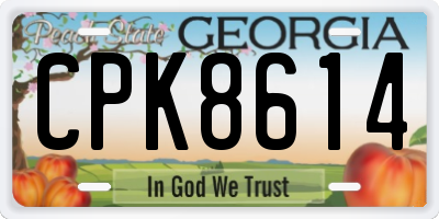 GA license plate CPK8614