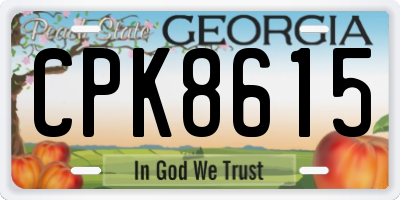 GA license plate CPK8615