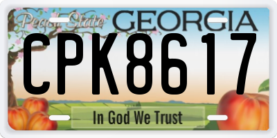GA license plate CPK8617