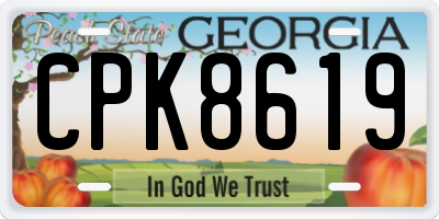 GA license plate CPK8619
