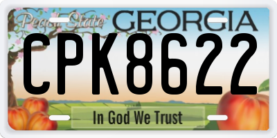 GA license plate CPK8622