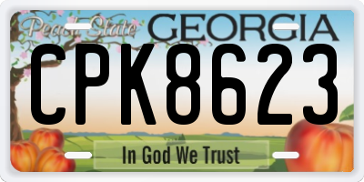 GA license plate CPK8623