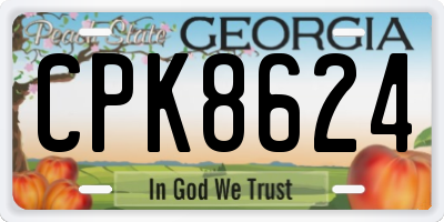GA license plate CPK8624