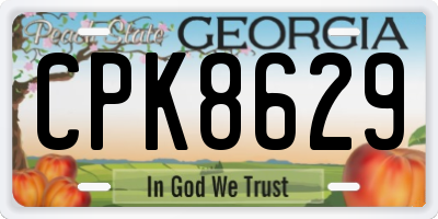 GA license plate CPK8629