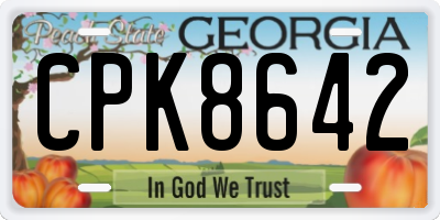 GA license plate CPK8642