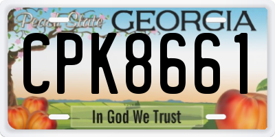 GA license plate CPK8661