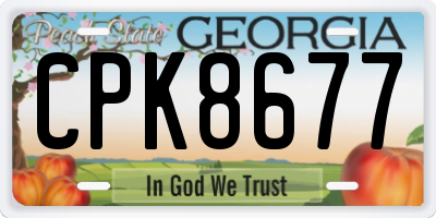 GA license plate CPK8677